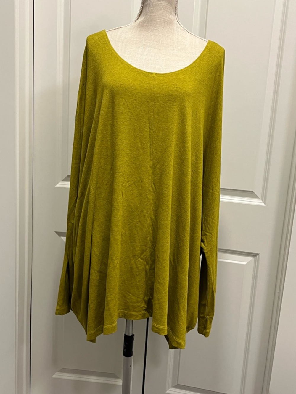 bryn Walker Mustard Crewneck Dolman Sleeve Oversized Top Lagenlook Size Removed